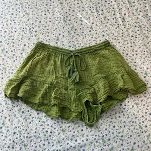 By Anthropologie Green Lounge Shorts